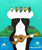 pepeart : New Painting. “Hawaiian Ukulele Cats“ F12 60.6cmx5...