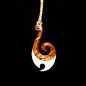 Hawaiian Swirl Fish Hook Koa Wood & Bone by iaremindy on Etsy, $35.00