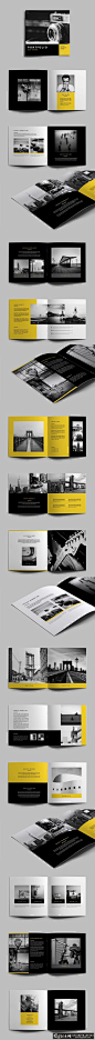 摄影画册 摄影宣传册 黄黑色时尚摄影画册设计 创意摄影宣传册 高档画册 大气摄影画册