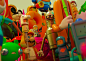 Plastic nation-part 1 : Mutant toys, rendered in 3D. A mix of well known characters and some of my own. Featuring Simpsons, LEGO, Adventure time, SuperMario Bros  and Futurama mutants.