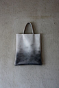 Airbrushed leather tote