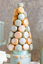 Macaron Cake - See more from Cakes by Krishanthi on http://www.StyleMePretty.com/little-black-book-blog/2014/04/02/wedding-cake-inspiration-from-cakes-by-krishanthi/ -  CakesByKrishanthi.co.uk -  EddieJuddPhotography.com