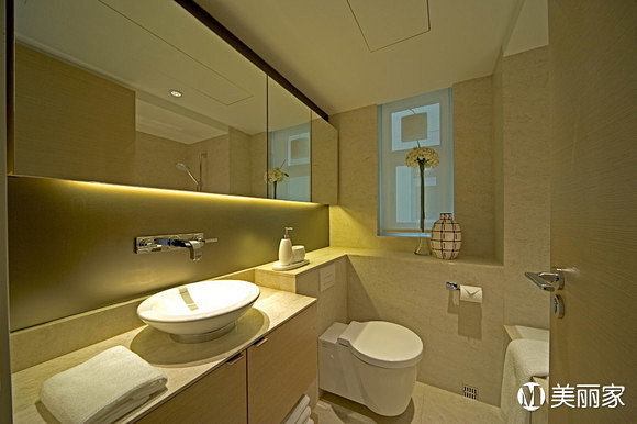 卫浴间现代棕色现代卫浴间浴室柜吊顶卫生间...