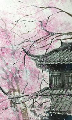 鱼俞木-花瓣网|陪你做生活的设计师 古风水彩插画〕作者 鱼俞
