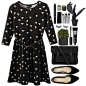 A fashion look from July 2015 featuring skater dress, flat shoes and leather handbags. Browse and shop related looks.