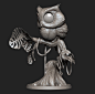 Midnight Owl, Ashley A. Adams : Here's a tiny owl I sculpted for a small art challenge I made for viewers on twitch based on the theme "feathers". It was a quick but super fun project, I recorded a sculpting a poly painting time-lapse which I wi