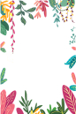 手绘植物 插画 边框 png