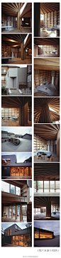【MUJI之外】来自日本的某建筑师工作室的树型房子，这种建构模式定义为极坐标体系，描述元素的位置与中点的距离和角度。具体上，它由51mm厚的单板拱形梁柱框架相对旋转11.25°形成放射型的建构体系。