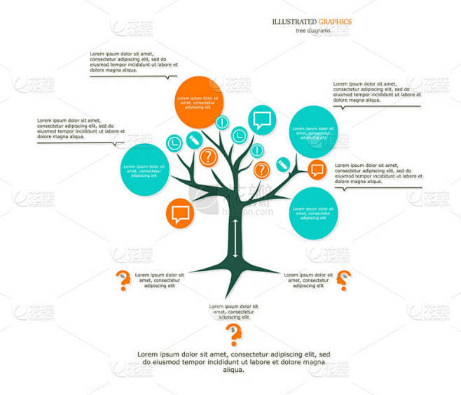 一棵树做业务模板为您的演示文稿。插图的图...