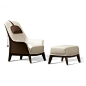 Armchairs-Recliners-Seating-Normal Wing Chairs with Stool-Giorgetti