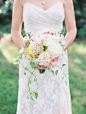 bridal bouquet inspiration; white with pink and yellow highlights