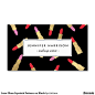 Luxe Glam Lipstick Pattern on Black Double-Sided Standard Business Cards (Pack Of 100): 