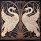 'Swan, Rush and Iris', design for a portion of wallpaper dado by Walter Crane for Jeffrey & Co., 1877.