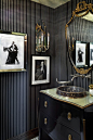 Classic powder room décor  - Powder Rooms with Panache: 