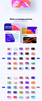 Illustrations : A collection of 100 financial virtual design card perfect for use on a financial card app or use it as background or any other design elements as you might imagine.

Features:

- Includes 100 design cards.

- Includes 100 alternative desig