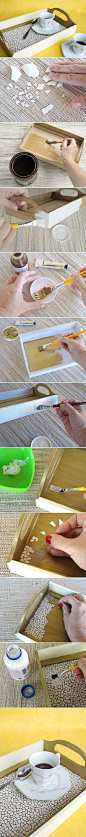 DIY Eggshell Mosaic Tray DIY Eggshell Mosaic Tray