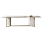 北欧大理石餐桌简约现代长方形吃饭桌子不锈钢轻奢家用餐厅餐台