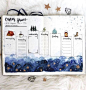 Beautiful wintery bullet journal spread by ig@thepalepaper