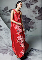 Modern Chinese Style, with traditional floral patterns on silk.