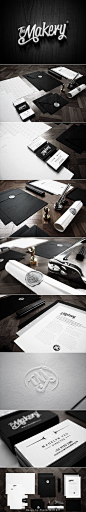 Modern corporate identity / #stationery suite design for The Makery. Black & white and oh-so-stylish.: 