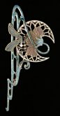 (Art Nouveau) Brooch by Georges Fouquet (maker), Charles Desrosiers (designer), ca 1901. This Brooch combines the 'wavy line' and the inspiration of flowers and insects. Jewellery