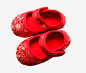 红色绣花花纹童鞋高清素材 一双鞋 儿童鞋子 写实 实物 小鞋子 童鞋 红色 绣花 衣物 鞋子 免抠png 设计图片 免费下载