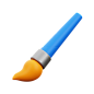 Paint Brush 3D Icon