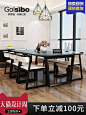 北欧餐桌现代简约小户型实木餐桌椅组合长方形6人餐桌设计师家具-tmall.com天猫