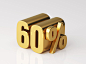 gold-colored-sixty-percent-off-discount-symbol-white-background-3d-illustration