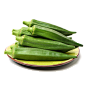 Fresh Okra  on White Background