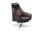 Armchair with 4-spoke base with footstool DS-277 by de Sede | design Christian Werner