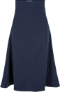 FrontRowShop藏青色高腰修身喇叭半身中长裙（多色）-最搭配