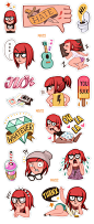 VIBER sticker set 1, Zoe : this is the 1st sticker set I designed for Viber's new sticker market a few months ago, now it's out for everybody to download so I can finally post it! I hope you like it, it's been very fun to work on! :D