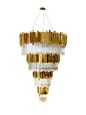 Empire Chandelier Hotel Lobby Chandelier : Empire Chandelier is inspired in the stunning architectural building, Empire State Building. Its masterpiece is an extravagant shape full of modernity