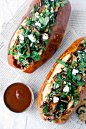 Chipotle Pulled Portobello Sandwiches with Feta Cilantro Topping via The Artful Desperado