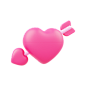 Cupid Heart 3D Illustration