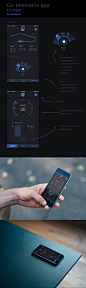 UI car app. : Ui design and concept for Telematics app.