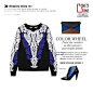 Baroque pattern matching color bump stereo head knit sweater