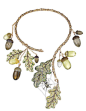 Druids Trees:  #Acorn and #Oak-Leaf Necklace, Chopard-Chopard Jewelry, Town & Country Magazine.