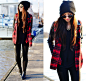 Missguided Tartan Jacket, Chicnova Chain Necklace, Chicnova Side Leather Leggings, Sacha Leather Boots