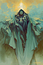 The Gate of Sahaqiel, Peter Mohrbacher : I watched as the clouds poured forth from the mouth of the opening. The sky on the other side leaked through to flow down into the valley below, filling nothing of the infinite void that waited below it. Compared t