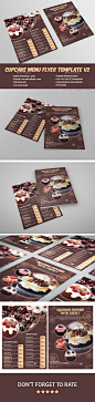 Cupcake Menu Flyer Template V2 - Food Menus Print Templates