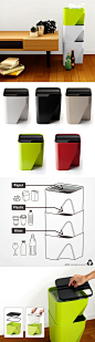 来自泰国设计品牌Qualy的创意，Block是一款可以重叠使用的垃圾桶，轻松实现垃圾分类.