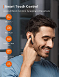 TaoTronics SoundLiberty 92 蓝牙 5.0 耳塞带充电盒 Hi-Fi 立体声 TWS 真正无线耳塞带麦克风智能触摸控制 IPX8 30H 播放时间无线耳机: 亚马逊中国: 手机/通讯