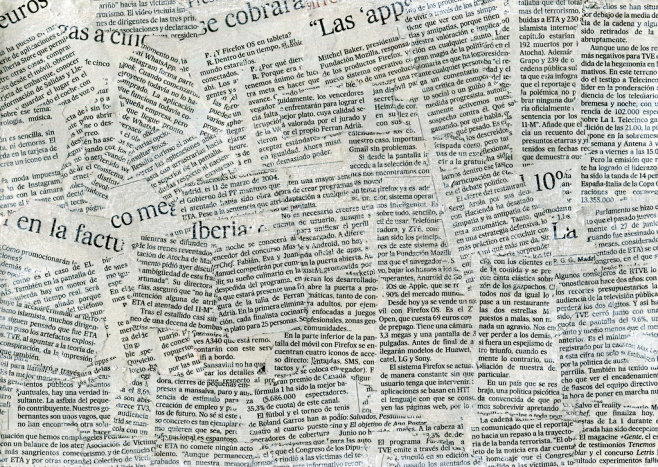 Newspaper collage te...