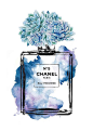 Chanel no5 water color prints Roses by hellomrmoon