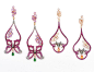 Wendy Yue earrings with multi-coloured gemstones and diamonds.@北坤人素材