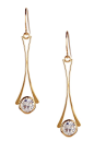 14K Yellow Gold Wishbone Dangle CZ Earrings by Candela on @HauteLook