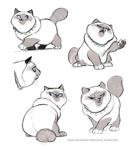 收集了一些卡通的猫造型稿~分享下