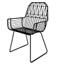 餐椅现代餐桌椅铁艺椅子扶手椅创意靠背椅铁线椅户外椅新款-淘宝网